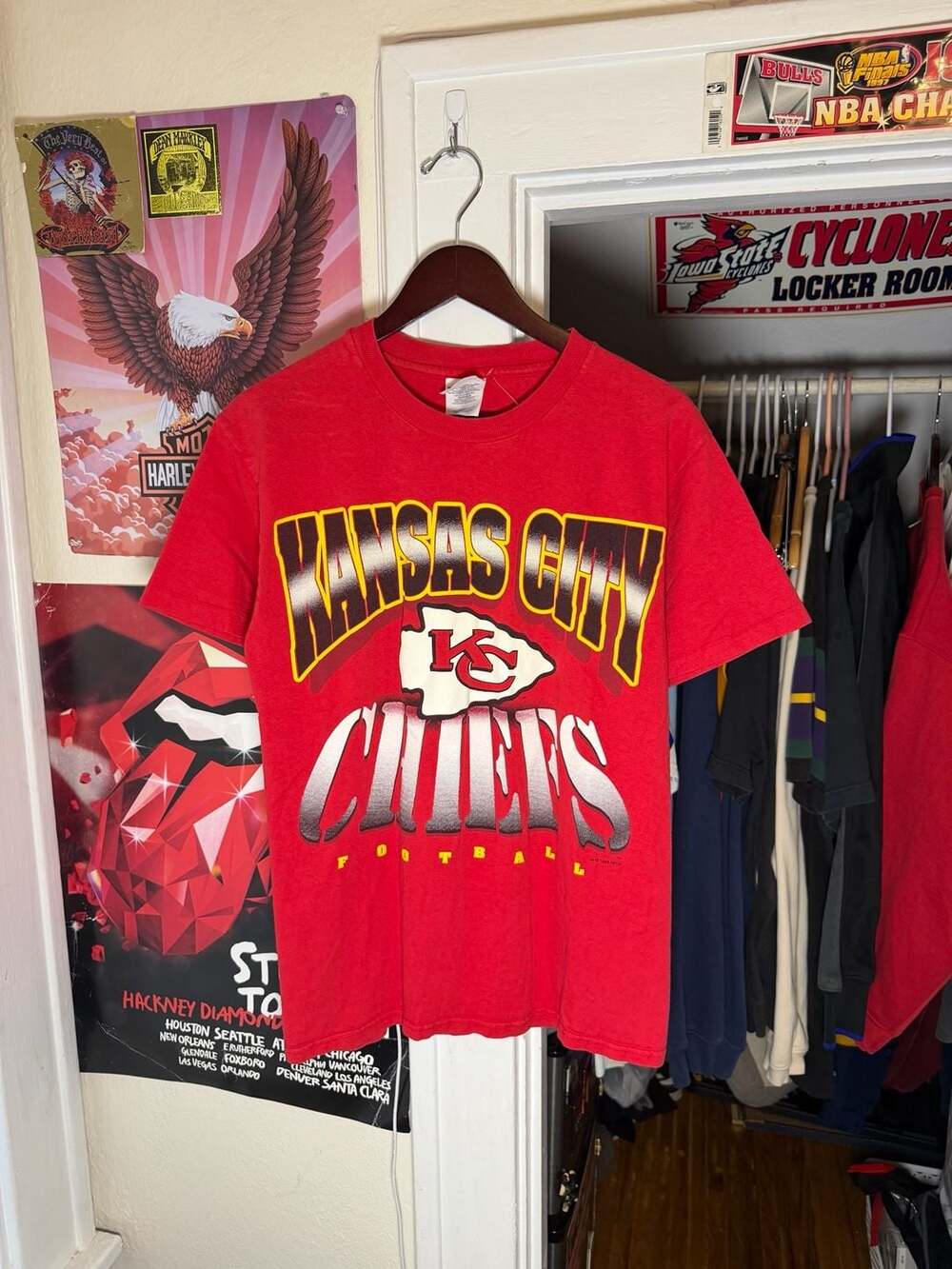 Vintage 90s Kansas City Chiefs NFL Football Tee Size Medium 1995